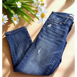 Aeropostle Low-Rise Crop Jeans Sz 0 Dark Blue Wash Stretch 24" Inseam